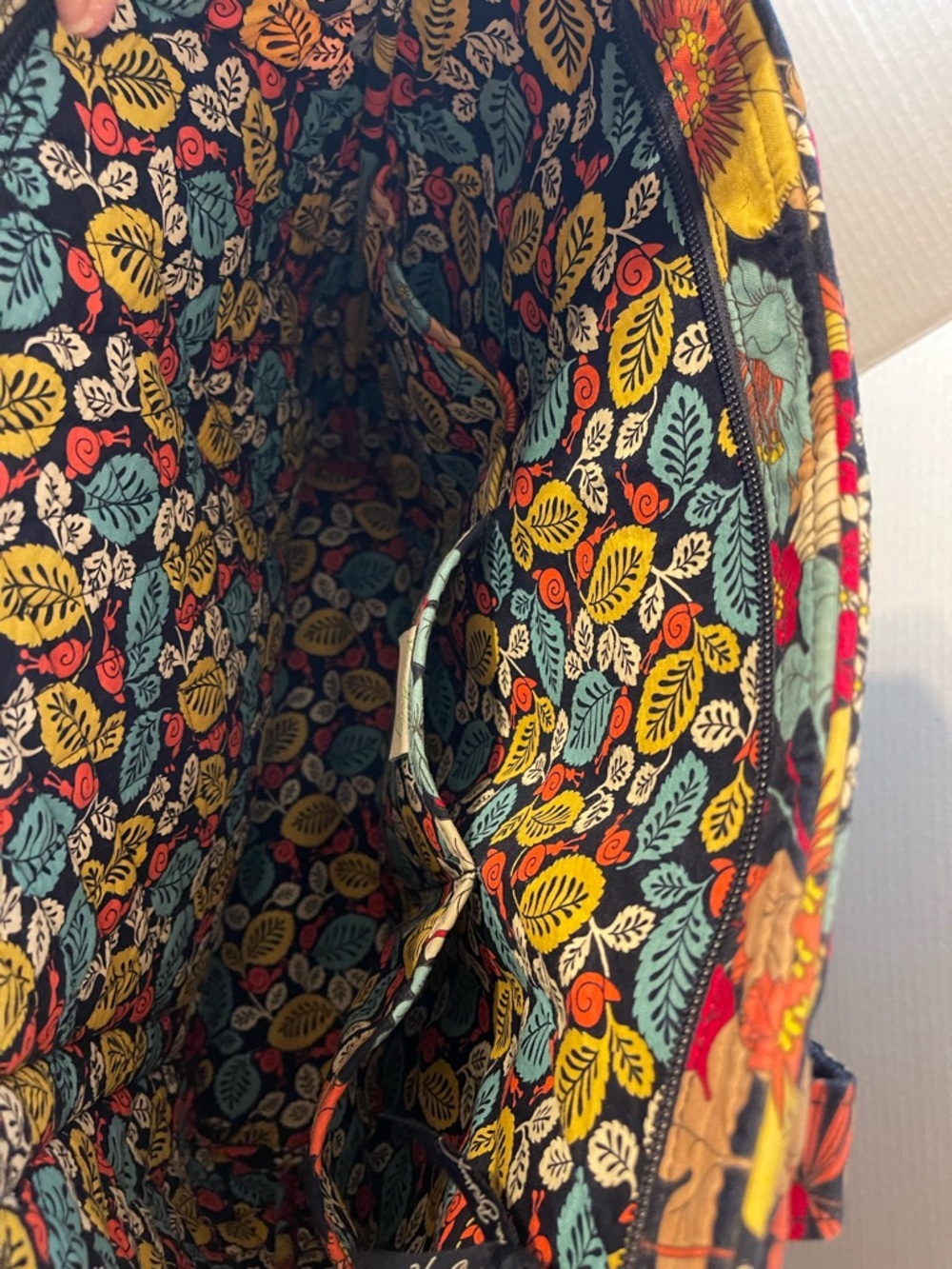 Vera Bradley Quilted Floral Tote with Coral, Turquoise & Yellow Accents - Picture 9 of 11